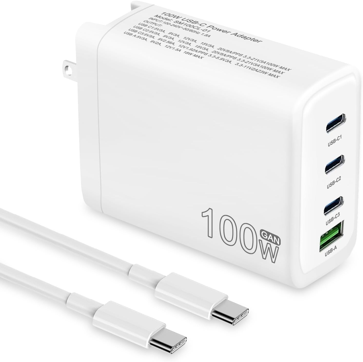 100W GaN USB C Drone Charger For DJI/Specta Mini Series/Air 3/Mavic 3 Series Drone, RC/RC2/N1/N2/N3/RC Pro/RC Pro Plus Remote Controller, Avata/Avata 2,Goggles 2 Drone Accessories Power Adapter,4-Port