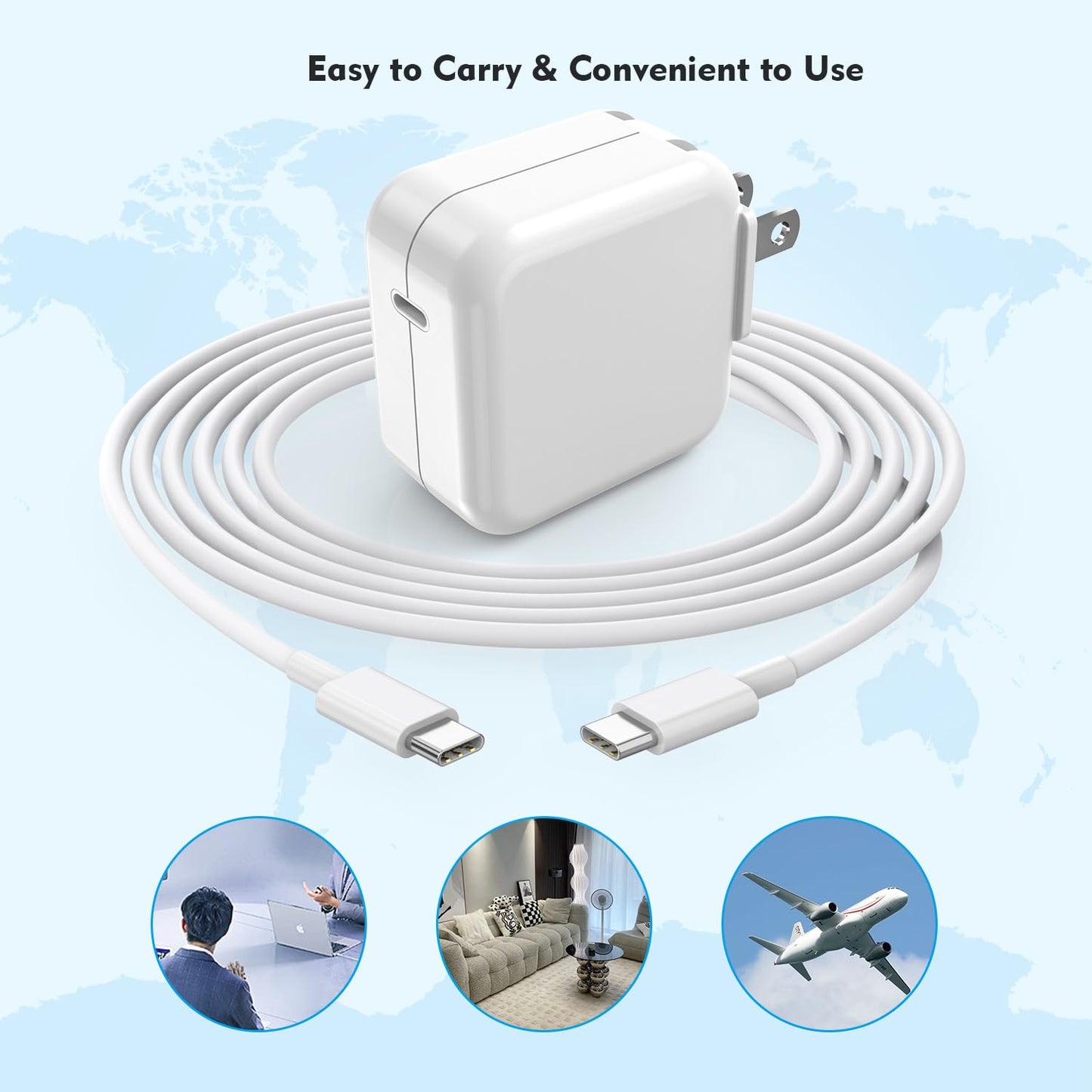 30W USB C Charging for MacBook Pro 16/15/14/13 Inch,MacBook Air 13 Inch/iPad Pro/iPhone 15 10FT Mac Book Air Mac Book Charger Fast Charging, Phone Laptop Charger