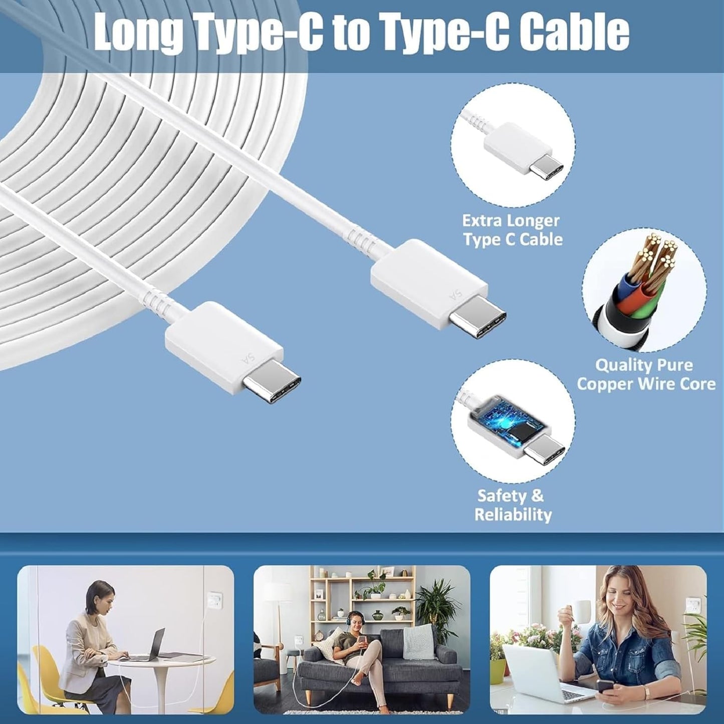 New 45W Super Fast Charger USB C Android Phone Charger Fast Charging Replacement for Samsung Galaxy S25/S25 Ultra/S25+/S24 Ultra/S24/S24+/S23 Ultra/S23/S22/S20/S21/Note 10,Galaxy Tab, 6ft C Cable