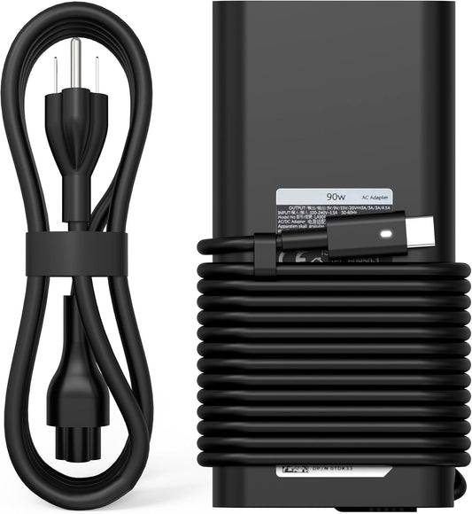 New 90W USB C Laptop Charger Compatible with Dell xps Adapter,LA90PM170 DA90PM170 DA65NM170,Latitude 3400 3500 5400 5289 5300 7400 7300 7390 7200 2in1,Precision 3540 Type C Power Cord Supply