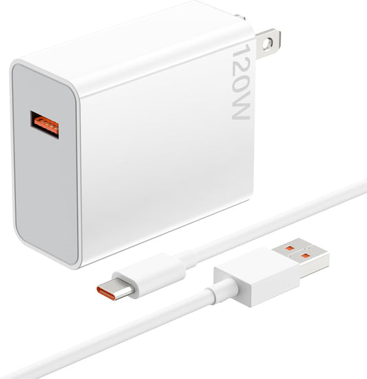 120W Fast Wall Charger Block 90W Compatible for Xiaomi 15 14 13 12 14t 13t 12t 12s Pro Lite Redmi Note k80 K70 K60 K50 12 11 Pro Plus Black Shark 4 5 Poco F4 Gt 6A USB C Cable