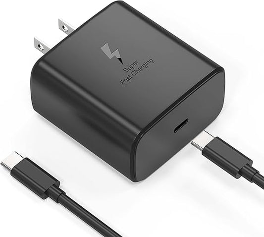 New 45W Super Fast Charger USB C Android Phone Charger Fast Charging Replacement for Samsung Galaxy S25/S25 Ultra/S25+/S24 Ultra/S24/S24+/S23 Ultra/S23/S22/S20/S21/Note 10,Galaxy Tab, 6ft C Cable