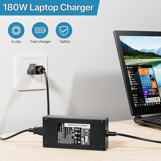 Charger Fit for MSI Gaming Laptop 180W 150W 120W AC Adapter, GF63 GF65 GF75 MS-16K2 MS-16R5 MS-17F3 Laptop Power Supply Cord