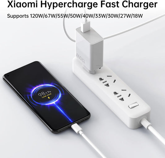 120W Hypercharge European Charger Europe Travel Plug Adapter For Xiaomi 15 14 13 12 14t 13t 12t 12s Pro Lite Redmi Note K80 K70 K60 K50 11 11s Plus Poco X6 X5 Black Shark 4 5 Pro EU Israel Italy Spain