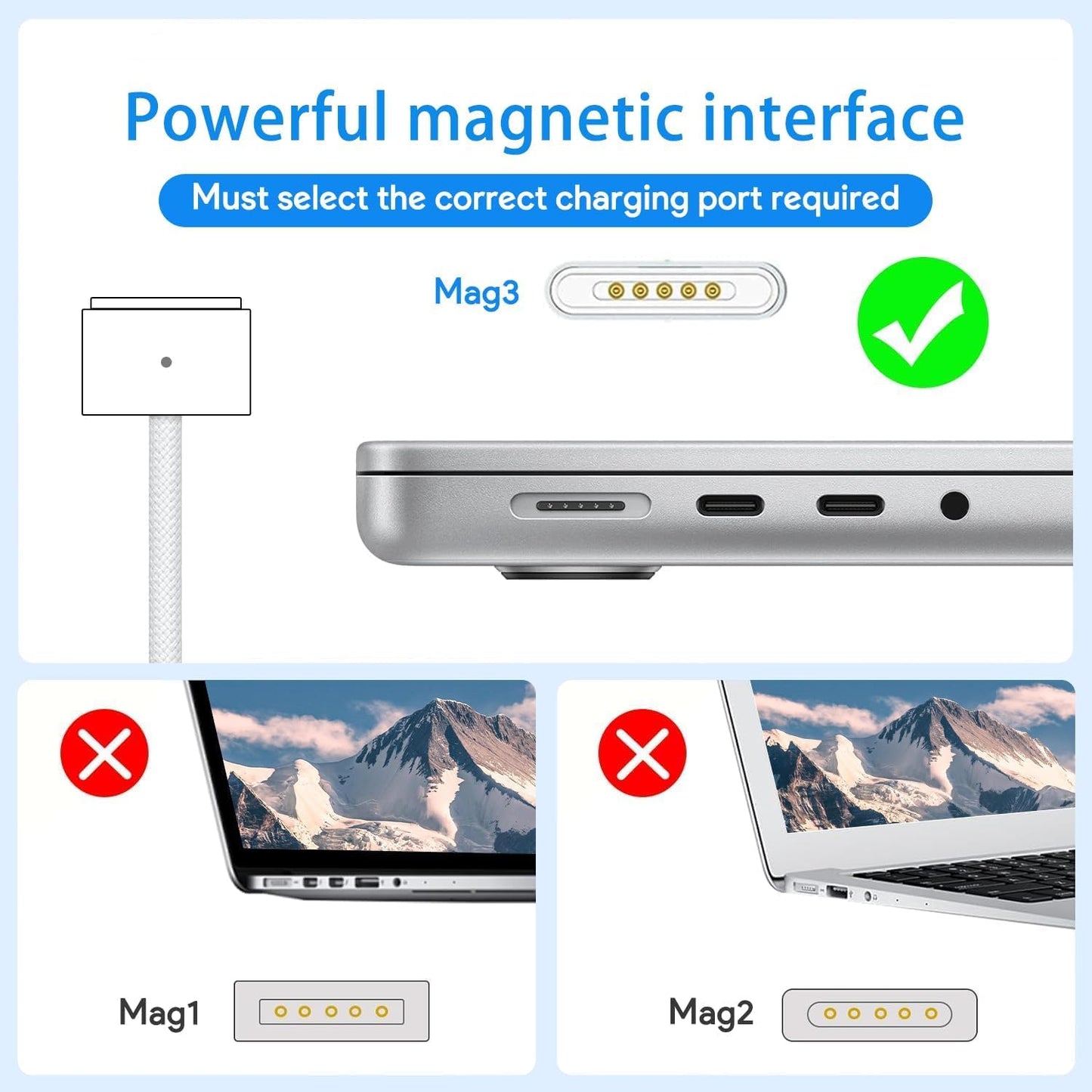 Mac Book Pro Charger -140W USB C Charger Power Adapter, Mag 3 PD 3.1 Cable for MacBook pro 14-16inch 2021 2023 M1 M2 M3, for MacBook Air 13-15inch 2022 2023 2024 M2 M3, Include 6.6ft Cable