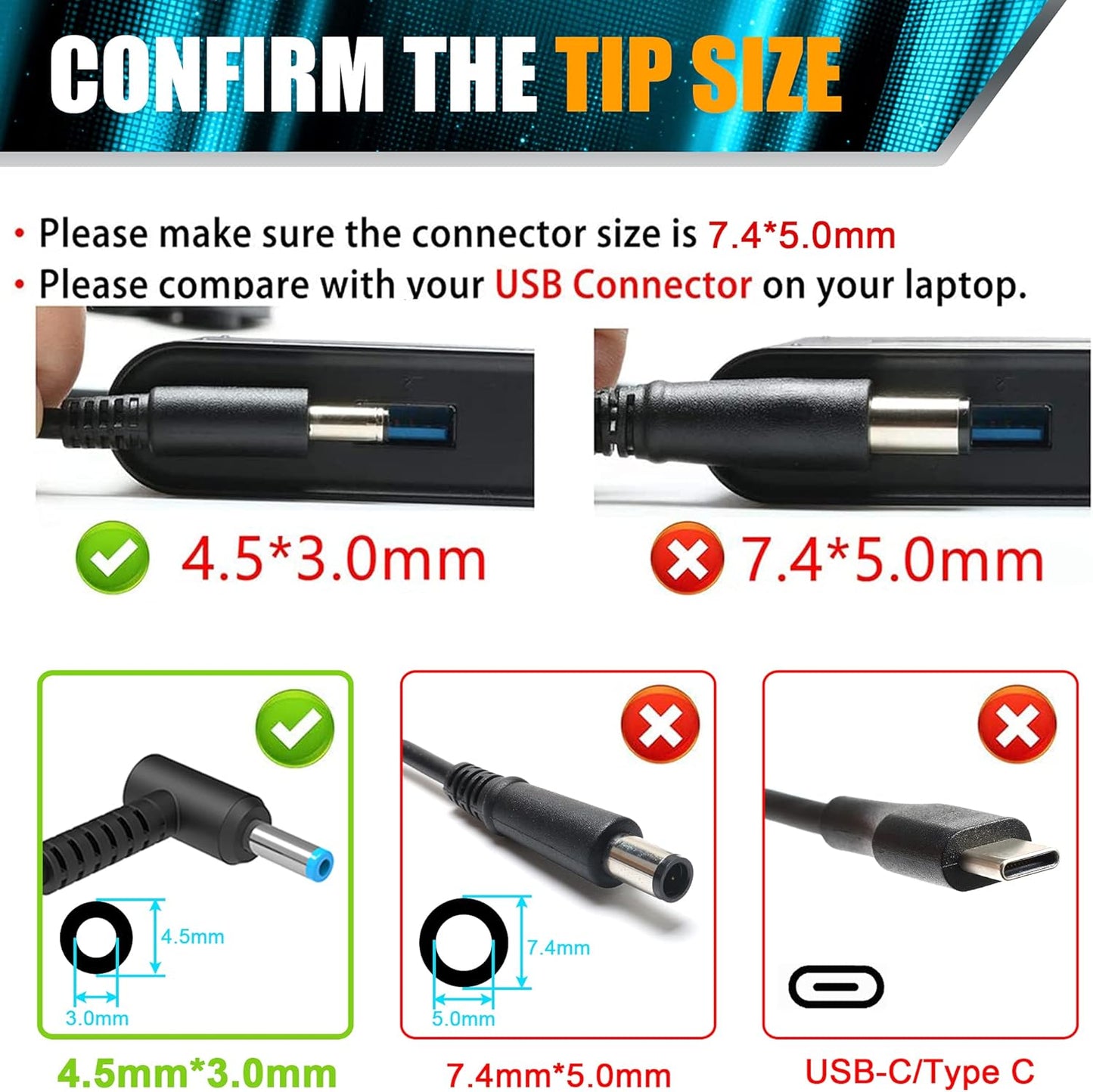 135W 19.5V 6.9A AC Adapter Laptop Charger Compatible with HP Spectre x360 15t-df100 CTO,HP Pavilion Gaming 15 17 ec0013dx 15-ec0751ms L15534-001 TPN-DA11 TPN-CA13 Ac Adapter Power Cord