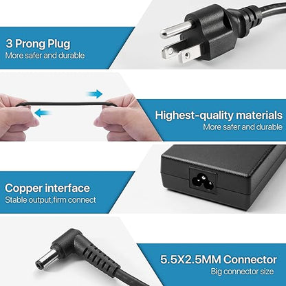 Charger Fit for MSI Gaming Laptop 180W 150W 120W AC Adapter, GF63 GF65 GF75 MS-16K2 MS-16R5 MS-17F3 Laptop Power Supply Cord