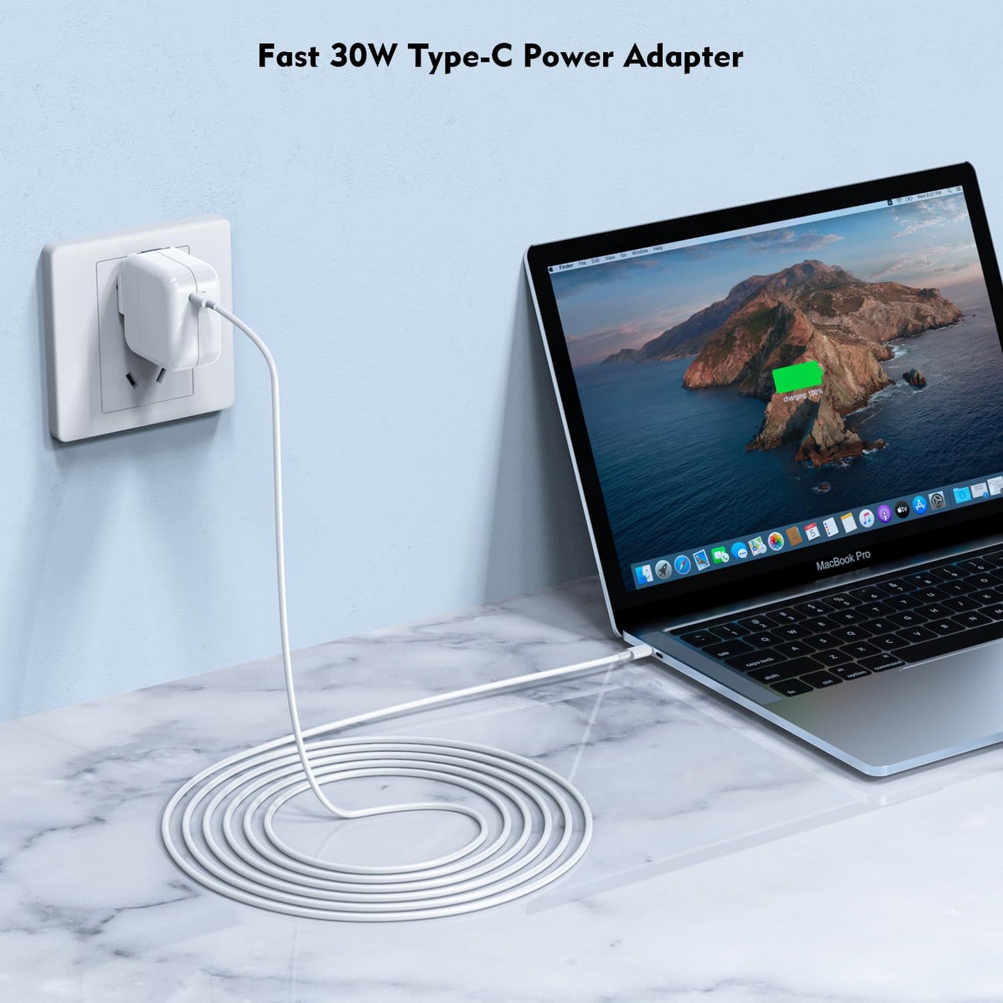 30W USB C Charging for MacBook Pro 16/15/14/13 Inch,MacBook Air 13 Inch/iPad Pro/iPhone 15 10FT Mac Book Air Mac Book Charger Fast Charging, Phone Laptop Charger