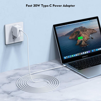 30W USB C Charging for MacBook Pro 16/15/14/13 Inch,MacBook Air 13 Inch/iPad Pro/iPhone 15 10FT Mac Book Air Mac Book Charger Fast Charging, Phone Laptop Charger