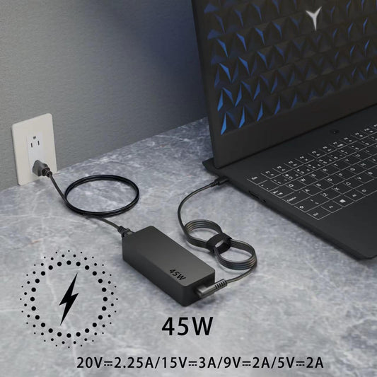 45W USB Type C AC Adapter Compatible wiht Lenovo Chromebook C330 300e 100e 500e N23 Yoga, Lenovo ThinkPad T480 T480s T580 2nd Gen MTK AST Type-C 20V 2.25A 45Watt Laptop Power Charger