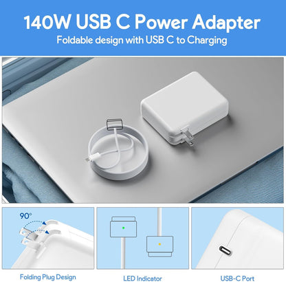 Mac Book Pro Charger -140W USB C Charger Power Adapter, Mag 3 PD 3.1 Cable for MacBook pro 14-16inch 2021 2023 M1 M2 M3, for MacBook Air 13-15inch 2022 2023 2024 M2 M3, Include 6.6ft Cable