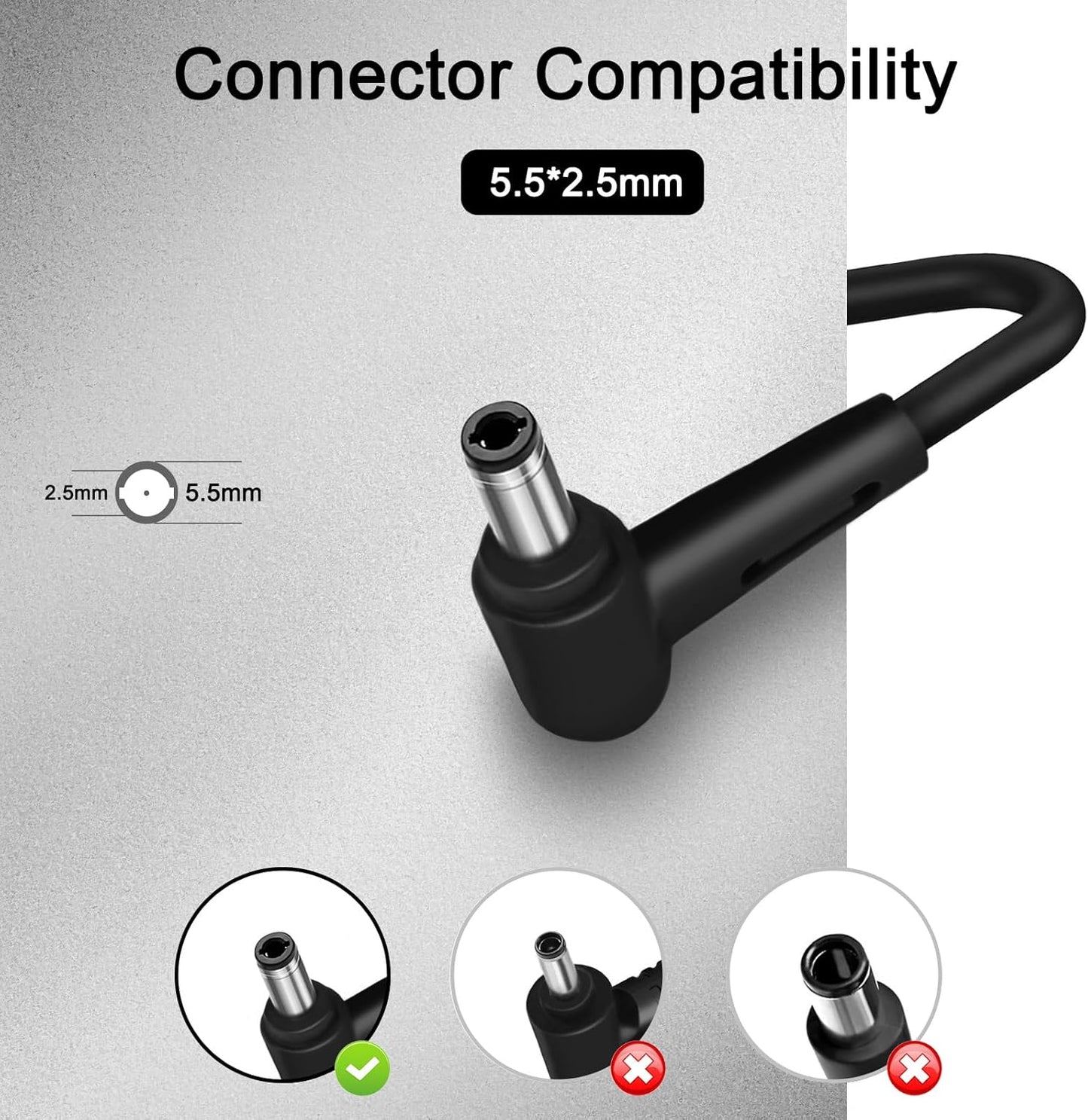 90W Charger Compatible with Asus Monitor Power Cord Rog Strix PG279Q PG279 PG279QZ XG27UQ PG259QN TUF Gaming VG27AQ VG32VQR VG35VQ Vivo AiO V230I V230IC AC Adapter ADP-90LE B