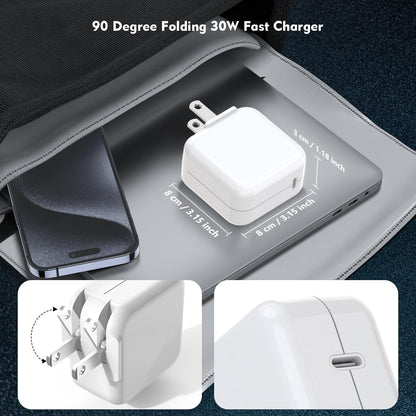 30W USB C Charging for MacBook Pro 16/15/14/13 Inch,MacBook Air 13 Inch/iPad Pro/iPhone 15 10FT Mac Book Air Mac Book Charger Fast Charging, Phone Laptop Charger