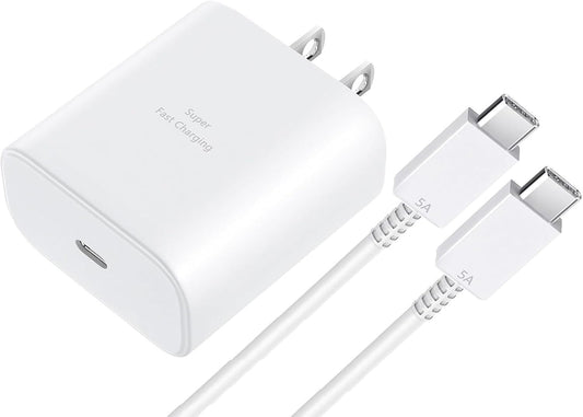 New 45W Super Fast Charger USB C Android Phone Charger Fast Charging Replacement for Samsung Galaxy S25/S25 Ultra/S25+/S24 Ultra/S24/S24+/S23 Ultra/S23/S22/S20/S21/Note 10,Galaxy Tab, 6ft C Cable