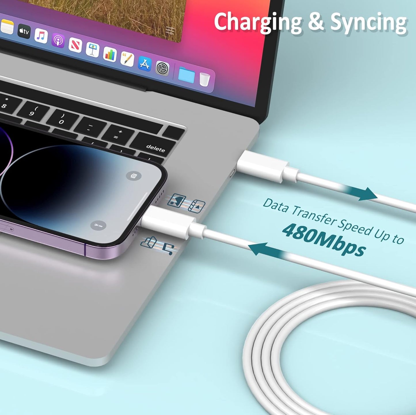 Mac Book 87W USB C Fast Charging Laptop Charger Power Adapter Replacement for 13 14 15-inch Mac Book Pro Models introduced in 2016 or Later,for MacBook Air After 2018, USB C to C Power Cord Supply