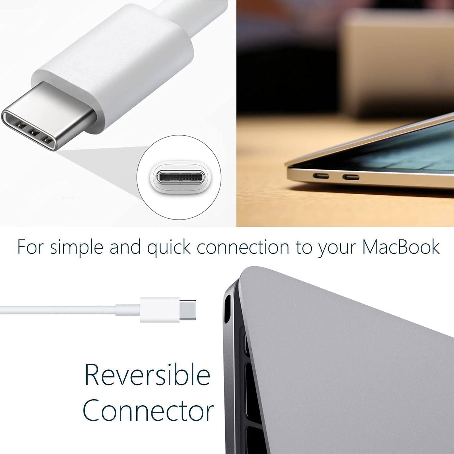 MacBook Pro Charger for MacBook Air USB C Laptop Charger for Mac Book 13/14/15/16 inch, 2024/2023/2022/2021/2020, M1/M2/M3 Computer, 96W Chargers Block for USBC Device, Included Type C Cable