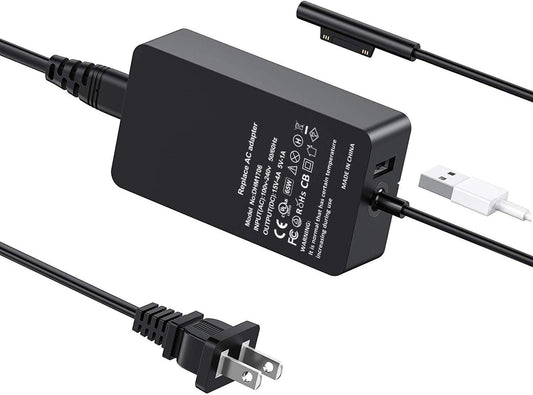Surface Laptop Pro Charger Power Supply 65W 15V 4A Magnetic Replacement AC Adapter Compatible with Microsoft Surface Pro 3/4/5/6/7/8/9/X Laptop1/2/3/4 Go 1/2/3 Book 1/2/3