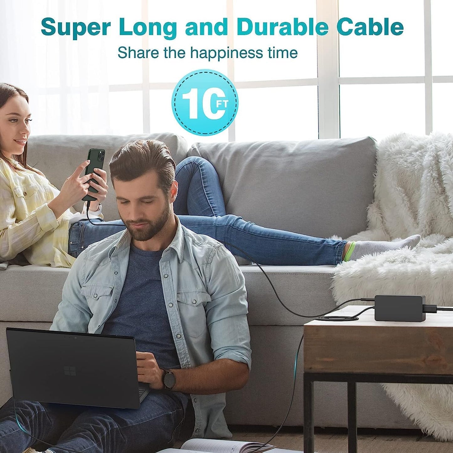Surface Laptop Pro Charger Power Supply 65W 15V 4A Magnetic Replacement AC Adapter Compatible with Microsoft Surface Pro 3/4/5/6/7/8/9/X Laptop1/2/3/4 Go 1/2/3 Book 1/2/3