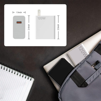120W Fast Wall Charger Block 90W Compatible for Xiaomi 15 14 13 12 14t 13t 12t 12s Pro Lite Redmi Note k80 K70 K60 K50 12 11 Pro Plus Black Shark 4 5 Poco F4 Gt 6A USB C Cable