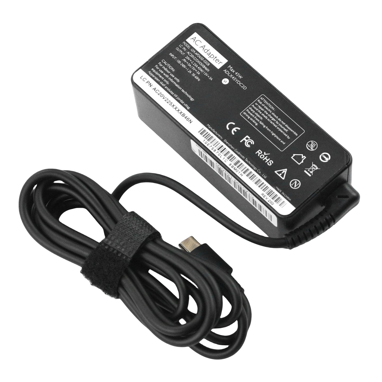 45W USB Type C AC Adapter Compatible wiht Lenovo Chromebook C330 300e 100e 500e N23 Yoga, Lenovo ThinkPad T480 T480s T580 2nd Gen MTK AST Type-C 20V 2.25A 45Watt Laptop Power Charger